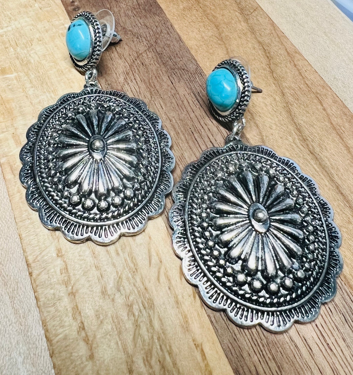 Turquoise Coronado Concho Earrings