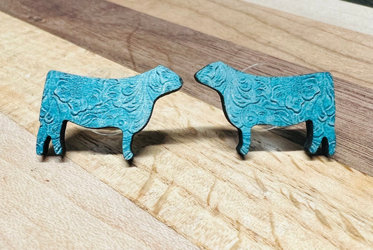 Cattle Teal Earrings