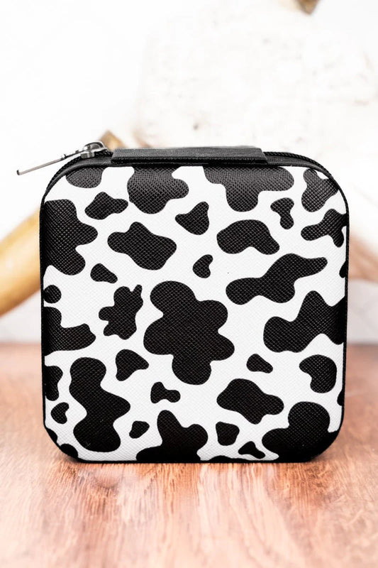 Cassie Cow Small Travel Jewelry Box