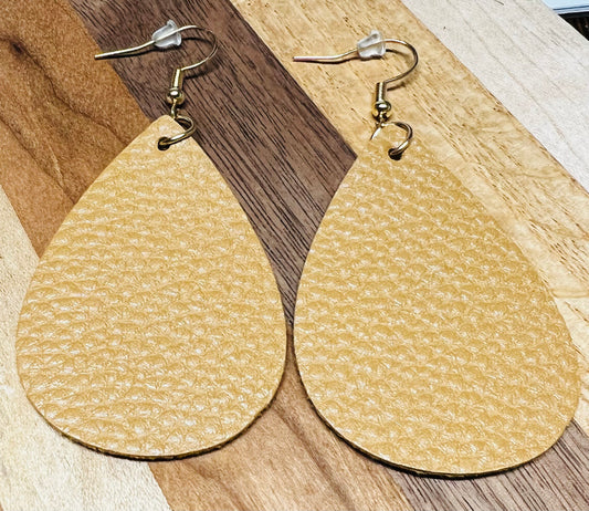 Tan Leather Earrings