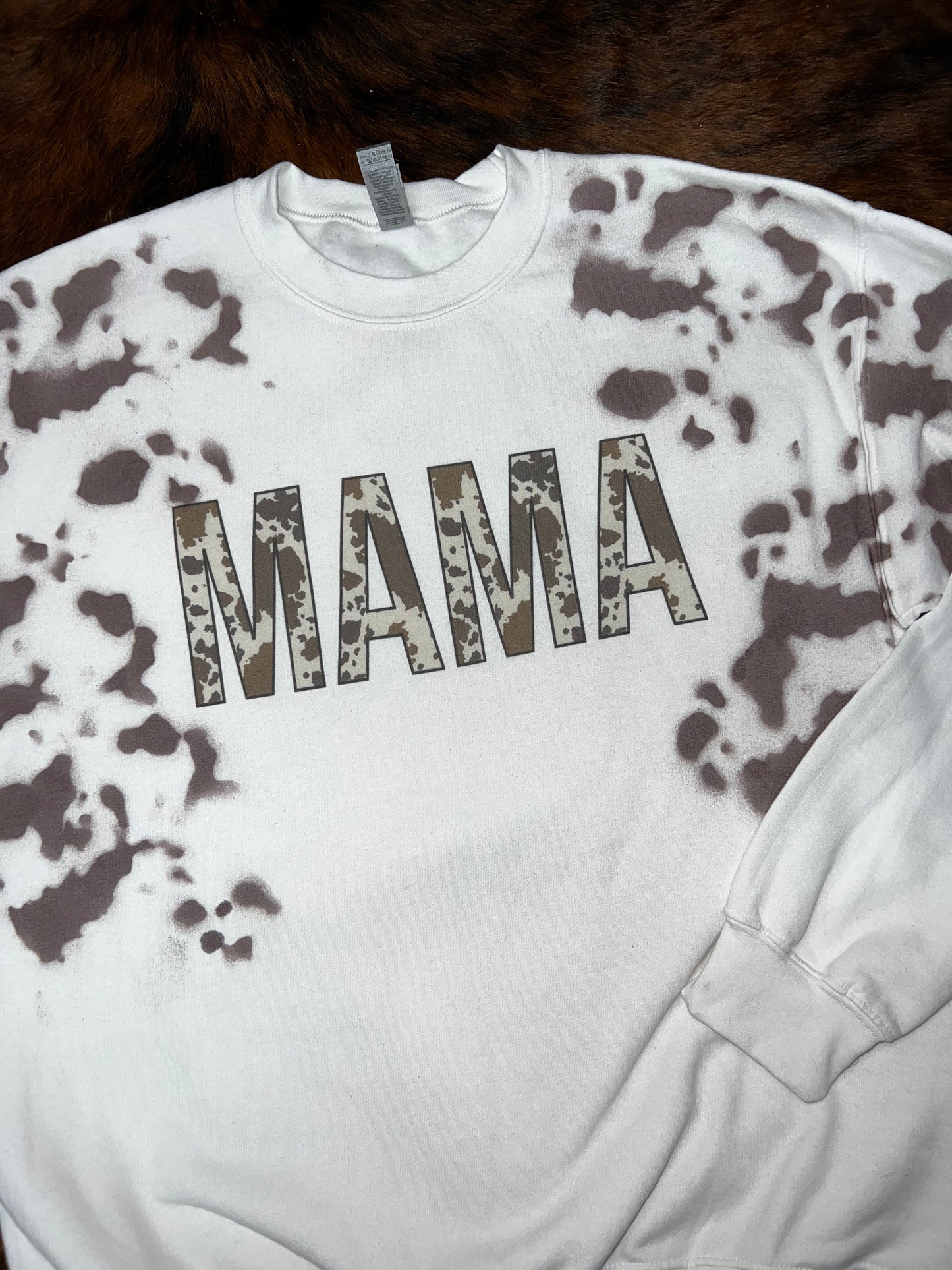 Cowhide Mama Crew Sweatshirt