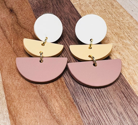 Geometric Drop Nude Earrings