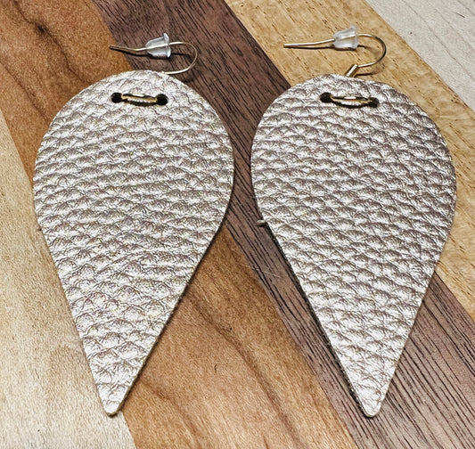 Gold Leather Earrings