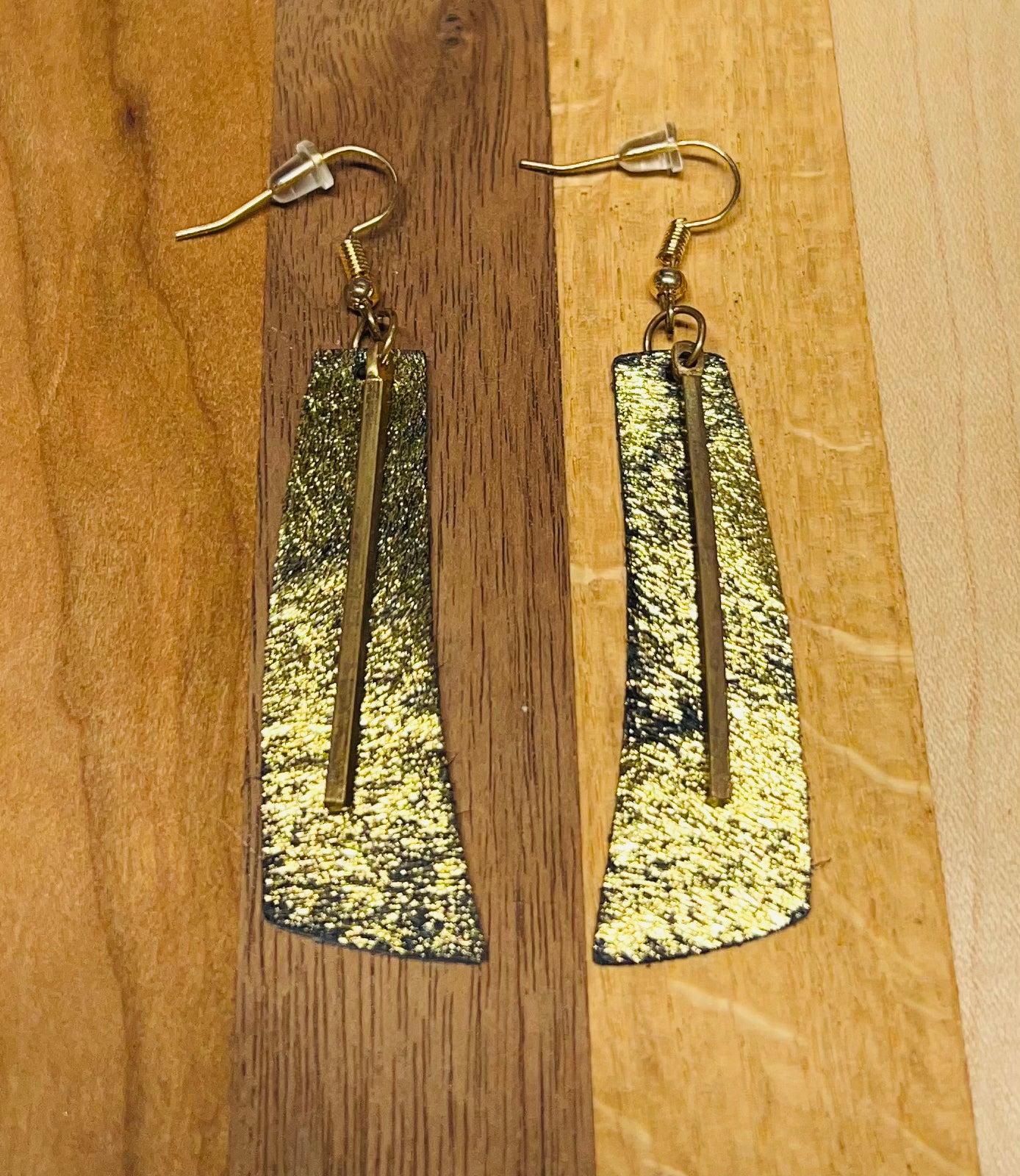 Gold Bar Hide Earrings