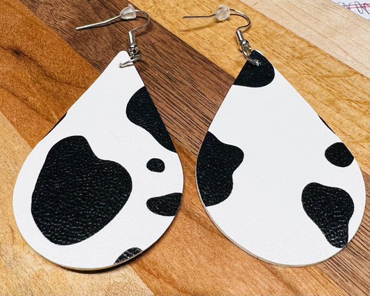 Cow Teardrop Earrings