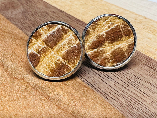 Brown Leather Earrings